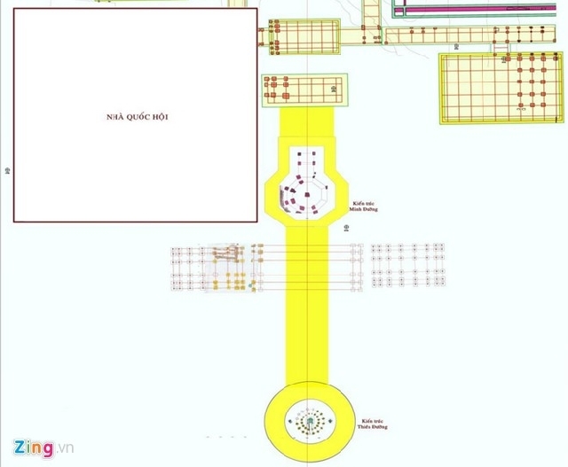 (C) zing タンロン遺跡平面図(左上の四角部分が新国会議事堂)